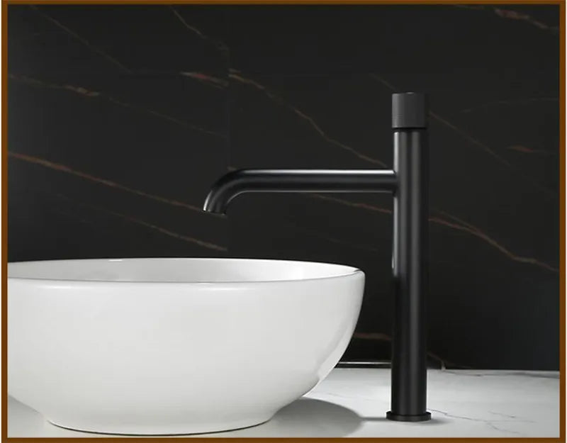 DecorBites™ Brushed Gold Basin Faucet - Single Handle, Deck Mounted Cold & Hot Water Mixer