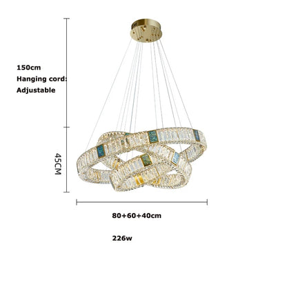 DecorBites™ Golden LED Ring Chandelier for Modern Luxury Living and Dining Spaces
