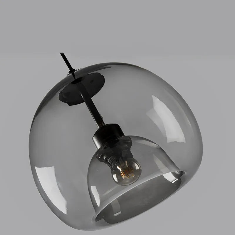 Nordic Smoke Gray Glass Pendant Light Chandelier