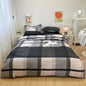 Decobites Line Block Print Bedding Set, Duvet Cover with Sheet Pillowcases, Single Double Bed