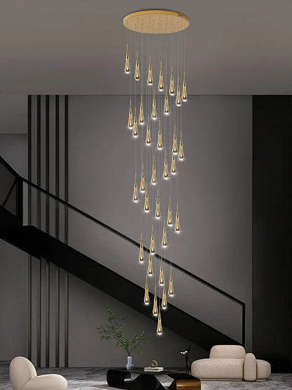 DecorBites™ Crystal Pendant Chandelier for High Ceilings