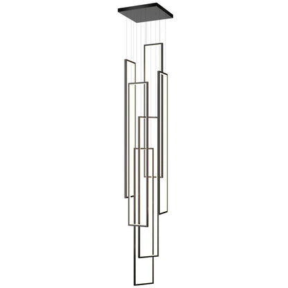 DecorBites™ LED Rectangle Staircase Chandelier Pendant Lighting for Modern Living Room Decor