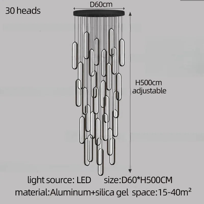 DecorBites™ LED Staircase Branch Chandelier for Modern Living & Dining Rooms