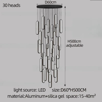 DecorBites™ LED Staircase Branch Chandelier for Modern Living & Dining Rooms