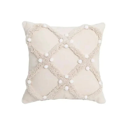 DecorBites™ Bohemian Tufted Tassel Cushion Cover | Plush Embroidered Decorative Pillow for Sofa