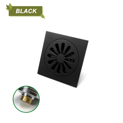 مصرف أرضية دش مربع من النحاس من DecorBites™ للمطبخ والحمام، مقاوم للحشرات والروائح