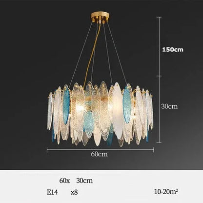 DecorBites™ Gold LED Glass Chandelier for Dinning Living Room Bedroom_main keyword: Pendant Lamps