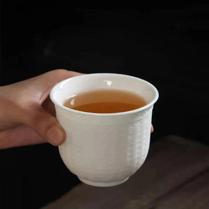 Juego de tazas de té DecorBites™ de porcelana fina | Tazas y vasos de cerámica color jade con diseño de grasa de cabra