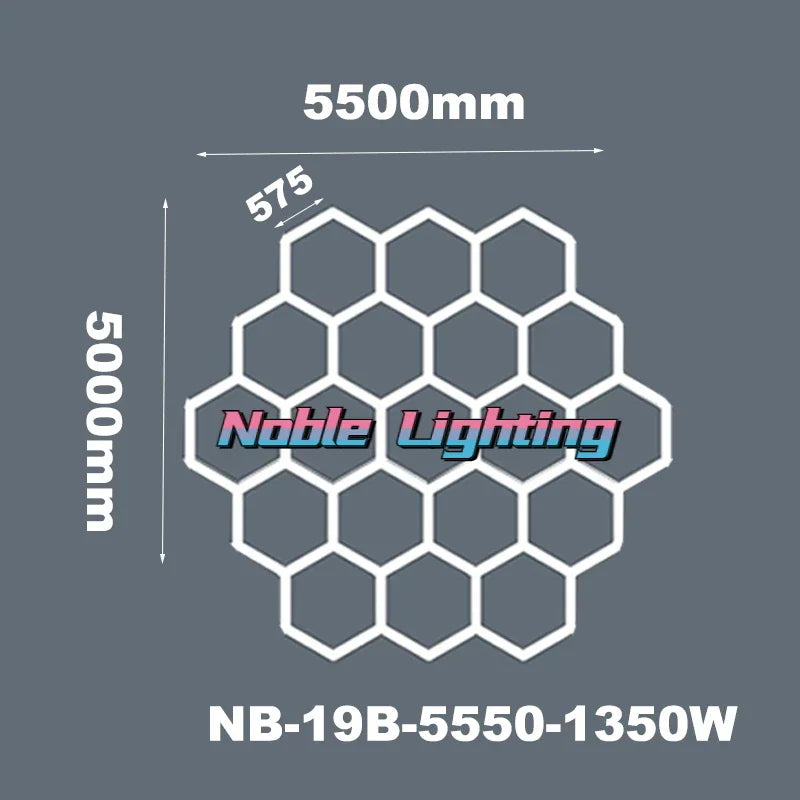 DecorBites™ 6500K LED Hexagrid System for Workshop, Gym, Studio - 2 Year Warranty
