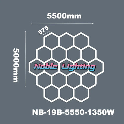 DecorBites™ 6500K LED Hexagrid System for Workshop, Gym, Studio - 2 Year Warranty