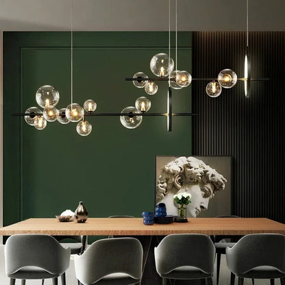 Lámpara de araña LED con bola de cristal DecorBites™: Estilo nórdico moderno para salón, comedor, cocina y estudio