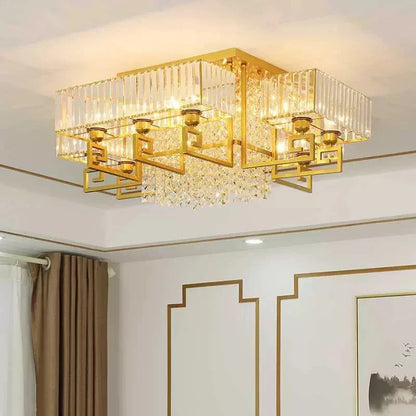 DecorBites™ Crystal Rectangular Ceiling Light for Living Room, Bedroom, and Dining Room