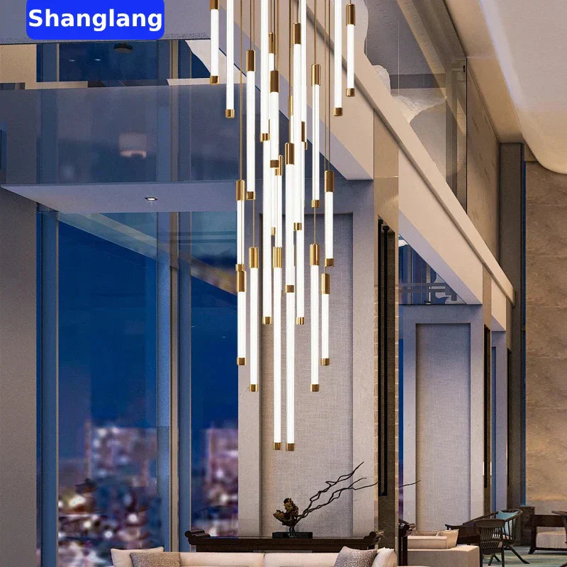 DecorBites™ LED Chandeliers Modern Staircase Ceiling Pendant Lighting Luxury Living Room Decor