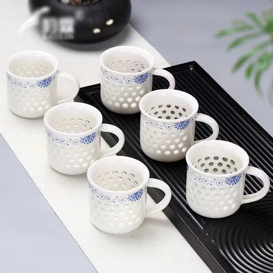 DecorBites™ Blue White Porcelain Tea Cup Set Vintage Japanese Ceramic Teacup Jingdezhen Bowl