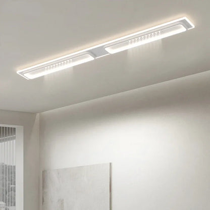 DecorBites™ LED Chandelier Lights Remote Dimming Black White Modern Long Living Room Bedroom Hall Lamps