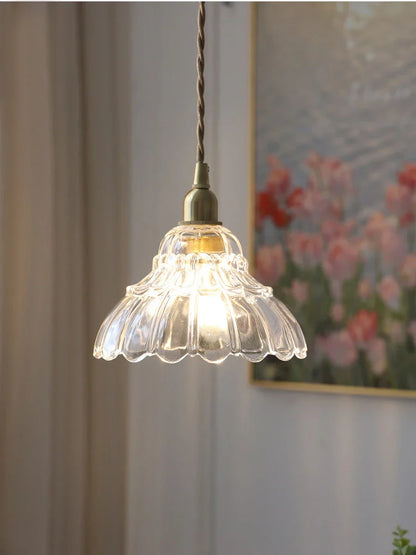 DecorBites™ Brass Glass Pendant Light - Luxury Minimalist LED Nordic Flower Restaurant Lamp