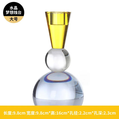 Portavelas de cristal DecorBites™: Elegante centro de mesa para eventos románticos y decoración del hogar.