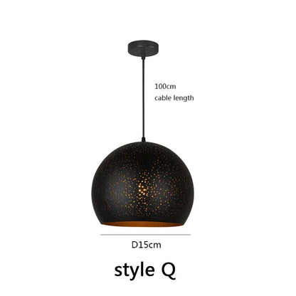 Lámpara colgante industrial nórdica negra DecorBites™ de estilo retro, casquillo E27, para comedor o cocina.