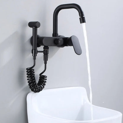 DecorBites™ Dual Hole Kitchen Mixer Tap Black Brass Chrome Kitchen Faucet