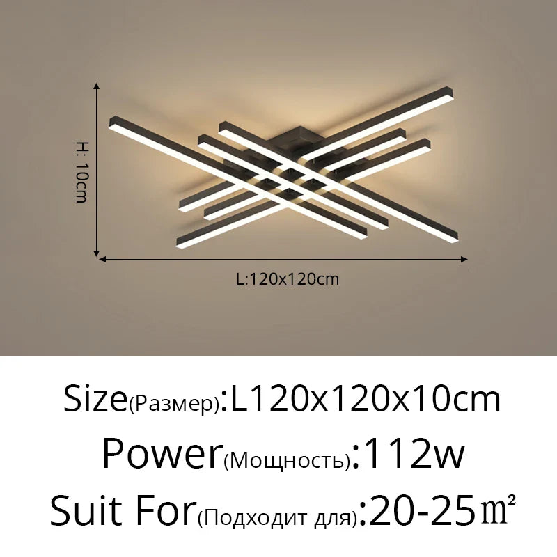 Gold Black Acrylic Chandelier 6-Head For Bedroom