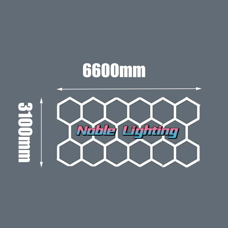 DecorBites™ 6500K LED Hexagrid System for Workshop, Gym, Studio - 2 Year Warranty