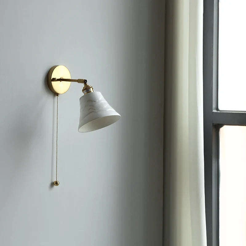 DecorBites™ Ceramic LED Wall Light with Pull Chain Switch, Nordic Modern Design