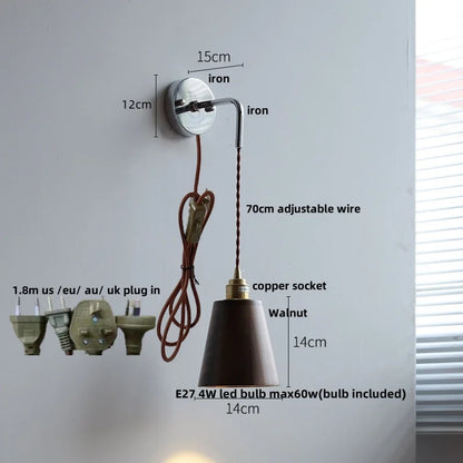 DecorBites™ Japanese Style LED Wall Sconce Pull Chain Stair Light Fixtures