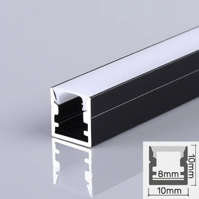 DecorBites™ LED Aluminum Profile Recessed U/YW-Shape Hidden Channel Milky Cover Bar Strip Light
