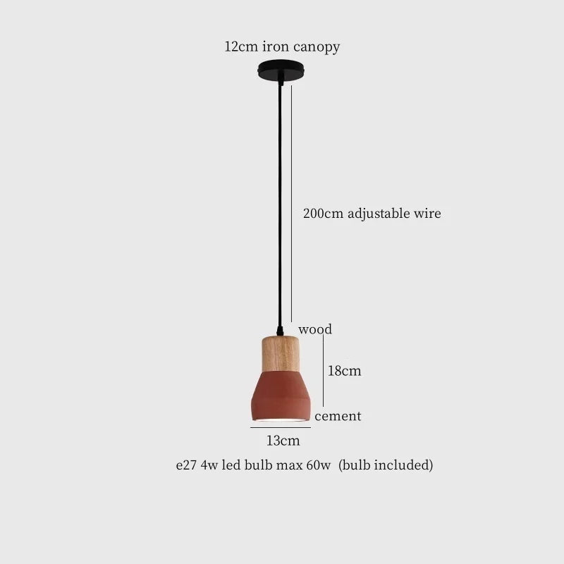 DecorBites™ Cement LED Pendant Lamp Industrial Decor Bedroom Living Room Bar Cafe