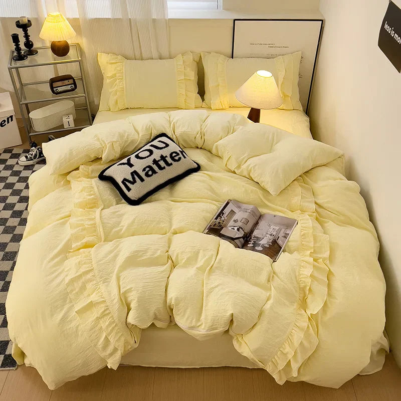 Microfiber Lace Duvet Set