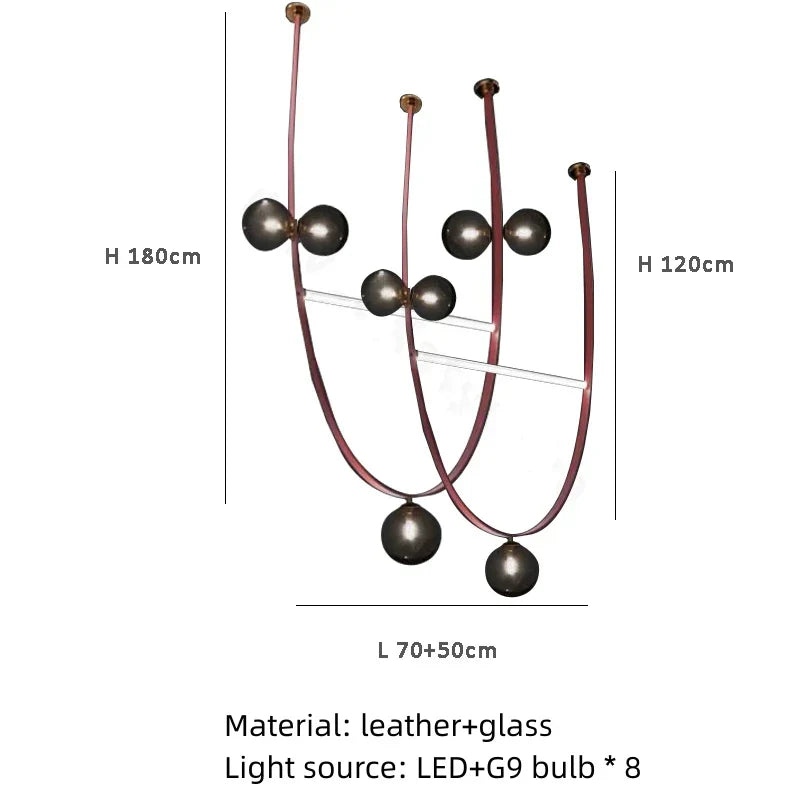 DecorBites™ Leather Chandeliers 2023 LED Minimalist Home Decor Lighting for Living Room
