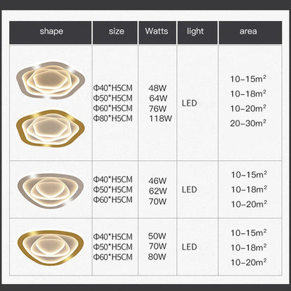 DecorBites™ Gold Luxury LED Ceiling Chandelier for Modern Living Rooms, Bedrooms, and Kitchens