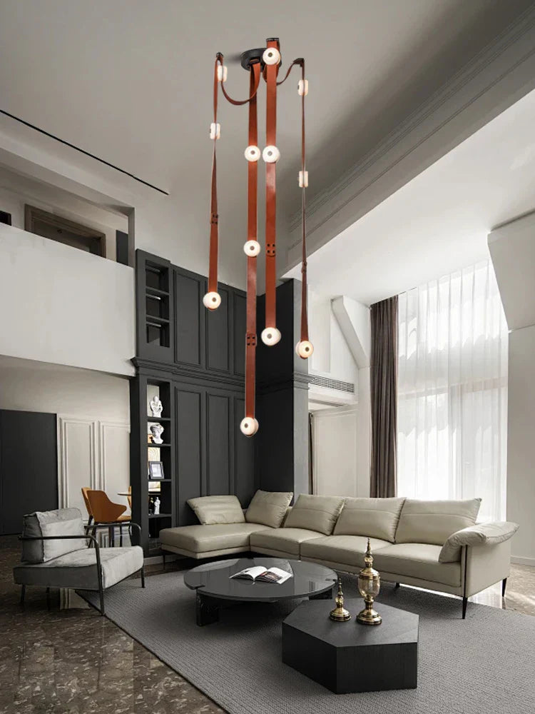 Luces de techo de mármol en cuero Decorbites™ - Lámpara colgante ajustable para comedor y dormitorio