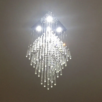DecorBites™ Crystal Ceiling Chandelier: Modern Elegant Living Room & Staircase Light Fixture