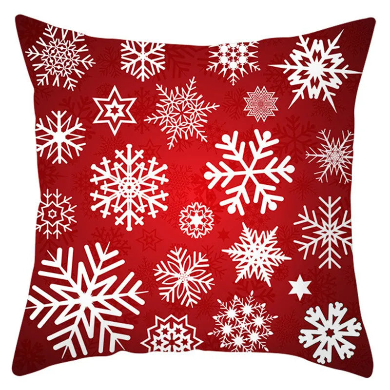 DecorBites™ Christmas Santa Claus Snowflake Pillow Cover 18x18inch
