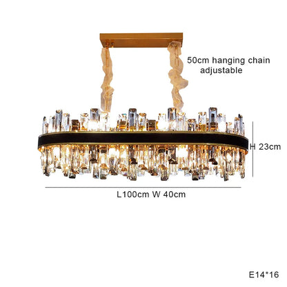 DecorBites™ Crystal Leather Chandelier | Modern LED Lustres for Living Room & Dining Room