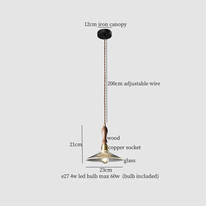 DecorBites™ Clear Glass LED Hanging Lamp French Style Pendant Light for Home Decor