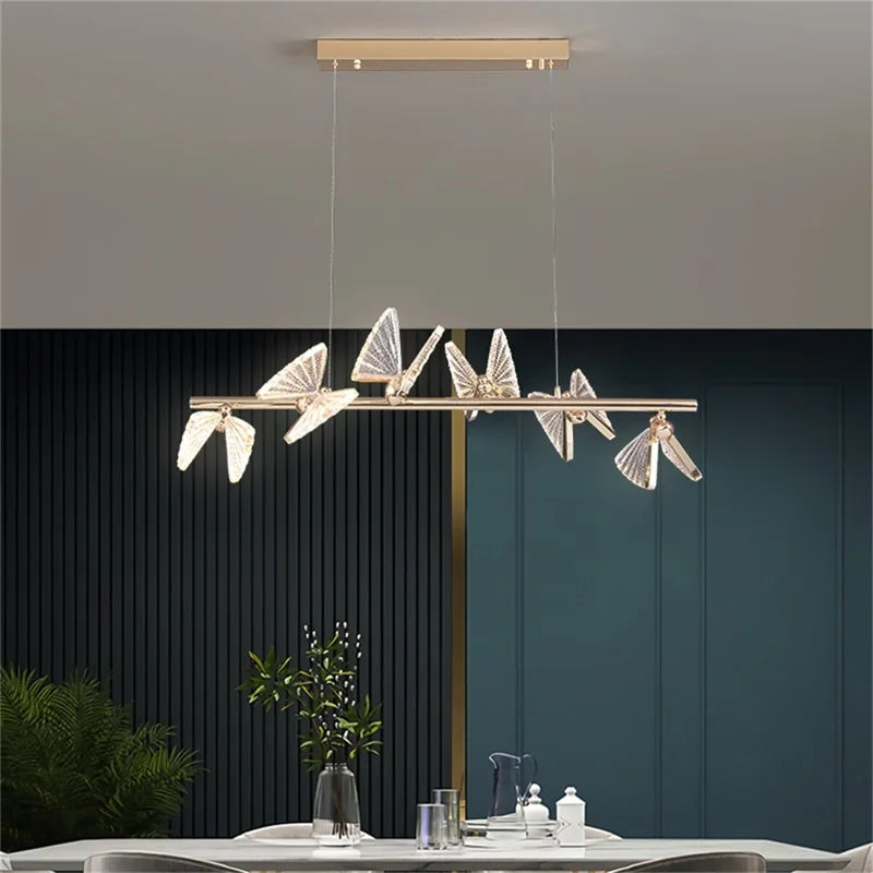 DecorBites™ Butterfly LED Chandelier: Modern Hanging Light for Home, Bedroom, Coffee Store & More