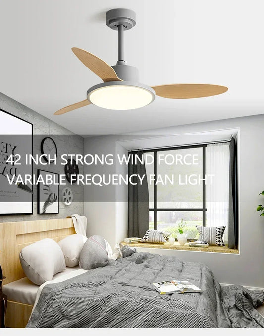 DecorBites™ 42" LED Modern Design Ceiling Fan with Remote Control and Plywood Blades