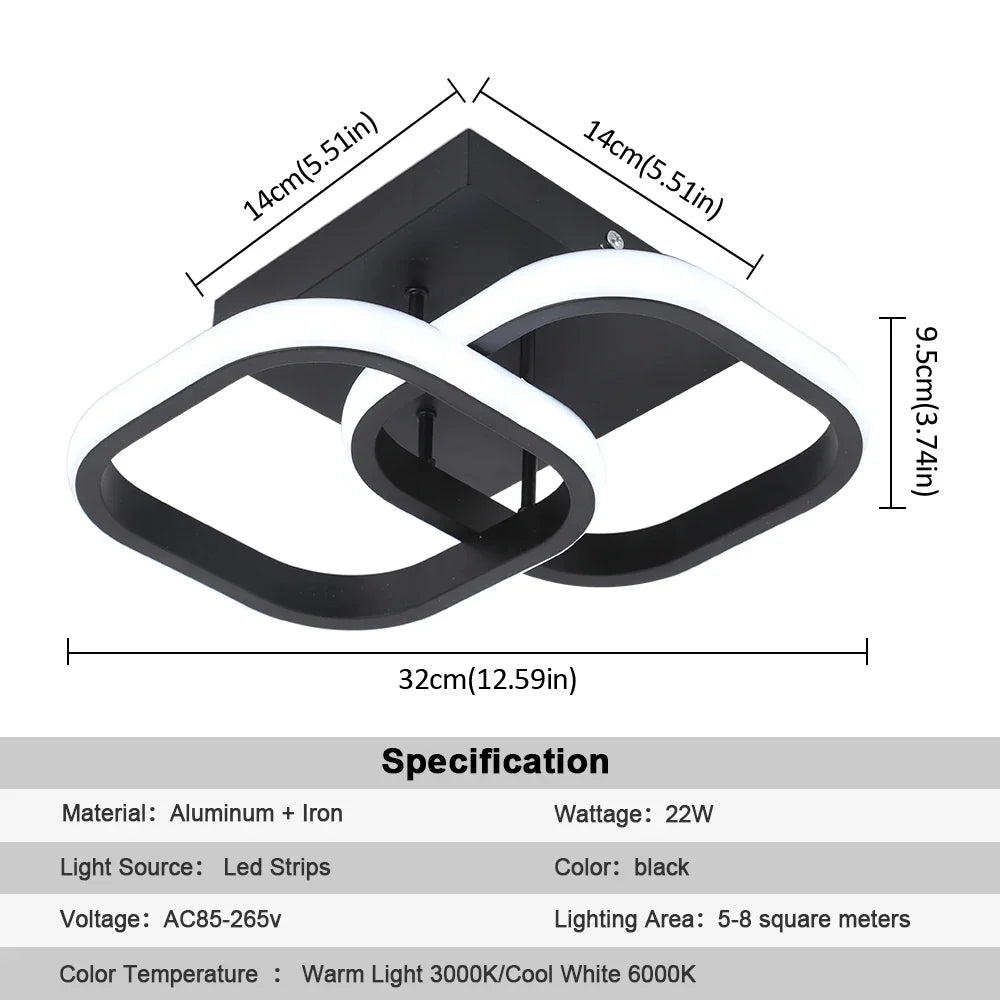 ثريا أكريليك DecorBites™ بتصميم عصري بسيط، مصباح سقف لغرفة المعيشة وغرفة الطعام وغرفة النوم