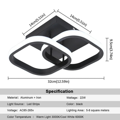 ثريا أكريليك DecorBites™ بتصميم عصري بسيط، مصباح سقف لغرفة المعيشة وغرفة الطعام وغرفة النوم