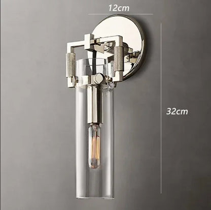 DecorBites™ Industrial Glass Wall Lamp Retro Sconce for Bedroom Study Loft Dining Room