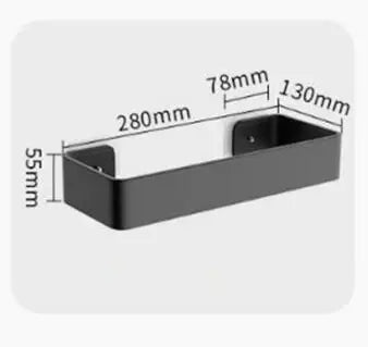 DecorBites™ Black Aluminum Bathroom Corner Shelf Wall Mounted Storage Holder
