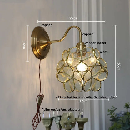DecorBites™ Clear Glass LED Wall Sconce Nordic Modern Brass Light Fixture Applique Murale