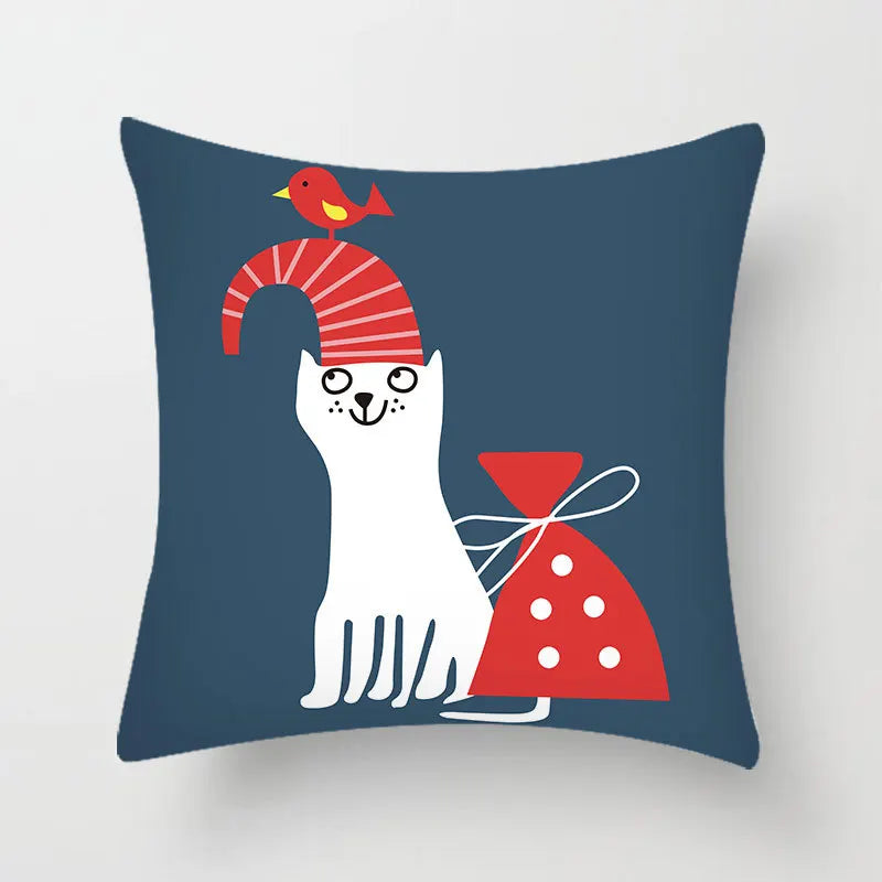 Cat Pattern Pillow Cover