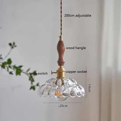 DecorBites™ Japanese Vintage Glass LED Pendant Lamp for Home Decor