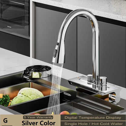 DecorBites™ Digital Display Pull Out Kitchen Faucet
