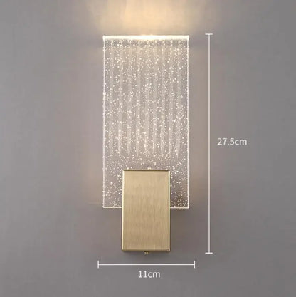 DecorBites™ Gold Crystal Glass Wall Sconce Light Fixture for Luxury Bedroom Decor