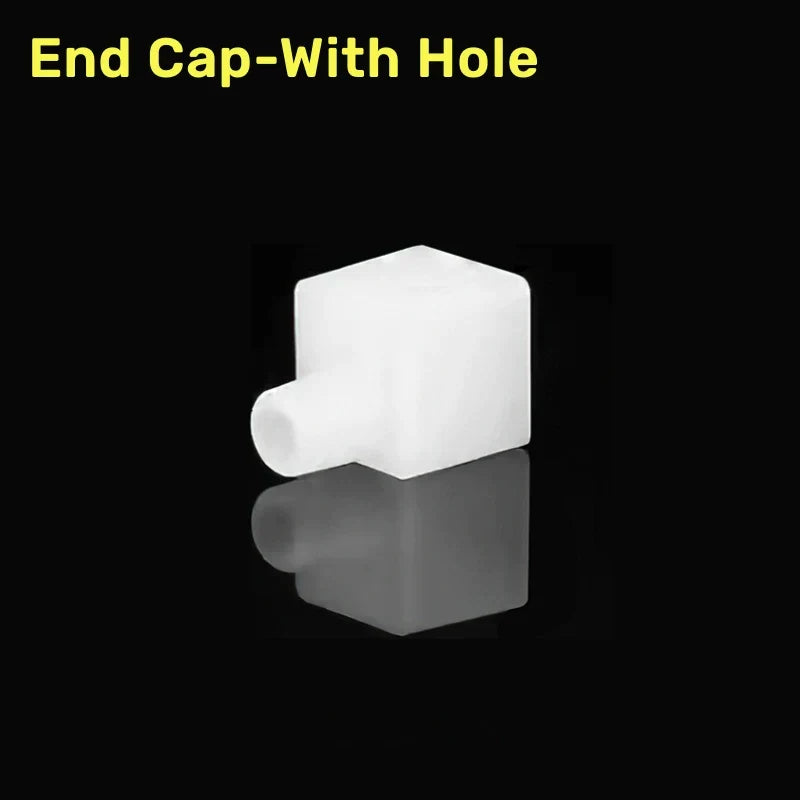 DecorBites™ LED Silicone Tube Profile Connector Clip Plug Neon Strip Lights End Cap Kit