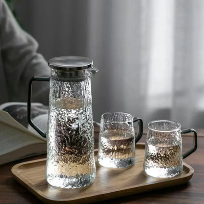 Jarra de agua DecorBites™ color ámbar gris con asa: Tetera y jarra para jugo de gran capacidad y resistente al calor.